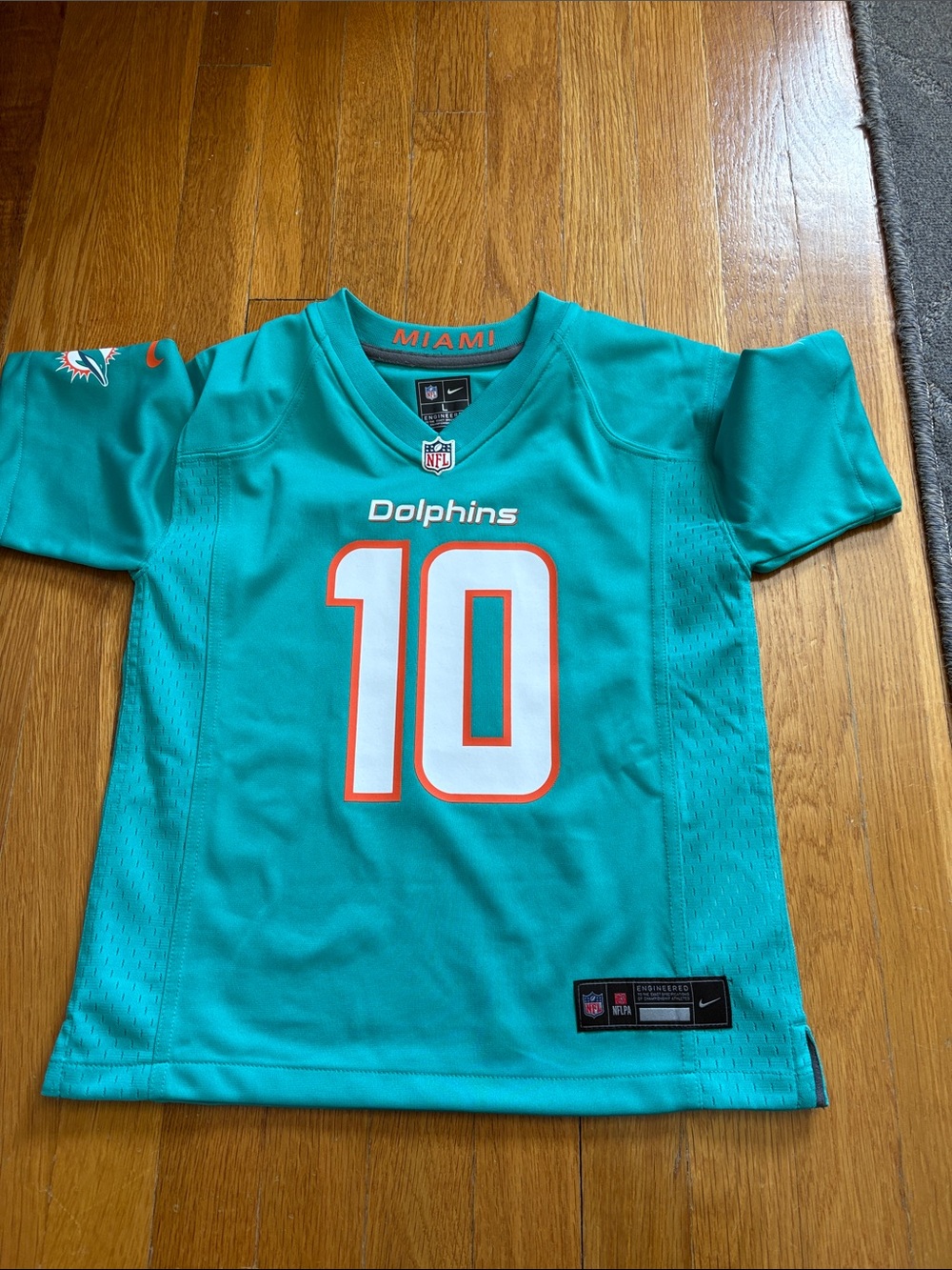 Nike Kids Miami Dolphins Teal Jersey Youth L NWOT
